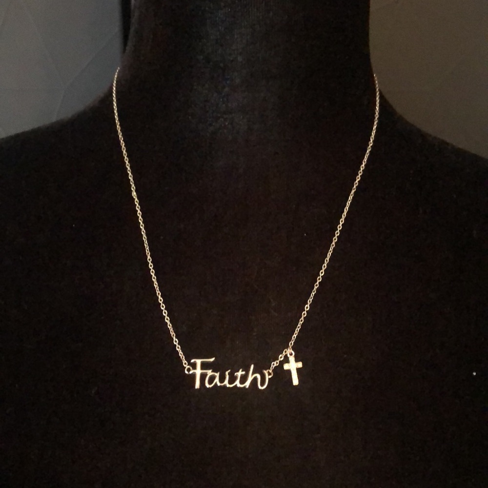 2/$25 LIA SOPHIA “faith” silver necklace